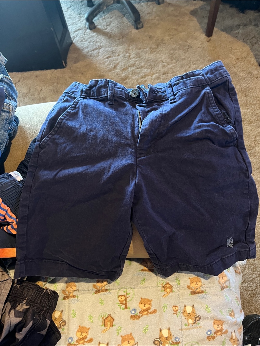 U.S. Polo Assn. Navy Blue Kids Cotton Chino Shorts